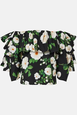 Carolina Herrera Top floral con hombros descubiertos