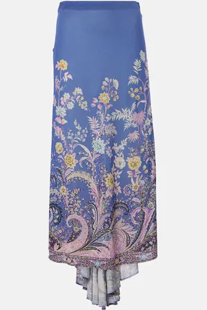 Etro Falda larga asimétrica estampada