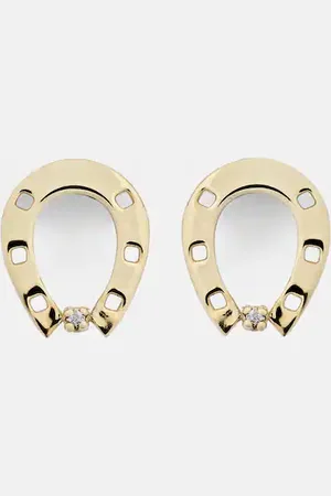 Aliita Pendientes Horseshoe de oro de 9 ct y 18 ct con diamantes