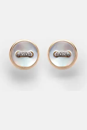 Pomellato Pendientes Pom Pom Dot de oro rosa de 18 ct con nácar y diamantes