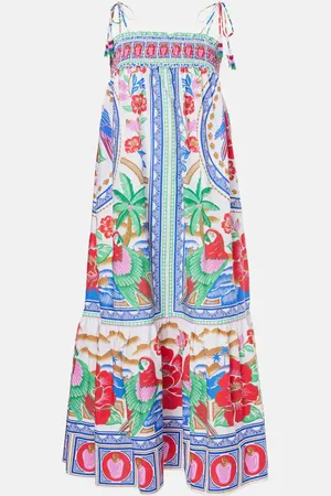 Farm Rio Vestido midi de algodón floral