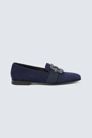 Manolo Blahnik Mocasines Carlton de ante adornados