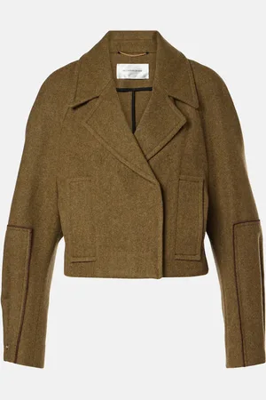 Victoria Beckham Abrigo marinero cropped de lana