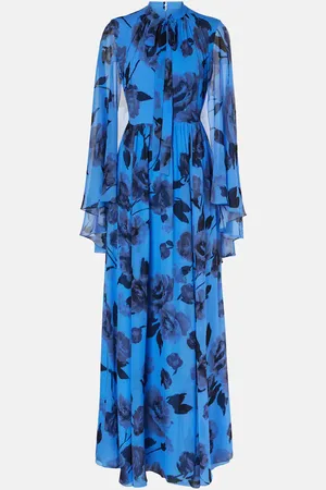 Erdem Vestido de fiesta de gasa de seda floral