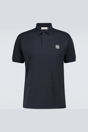 Stone Island Polo de piqué de algodón