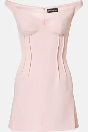 DAVID KOMA Vestido corto con hombros descubiertos