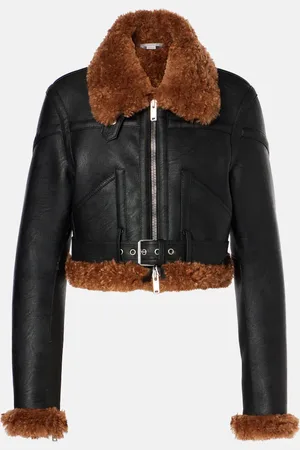 Stella McCartney Chaqueta biker cropped de piel sintética