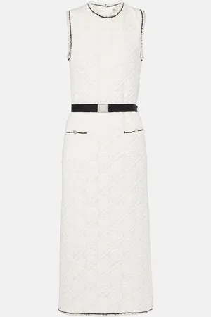 Tory Burch Vestido midi de algodón con cinturón