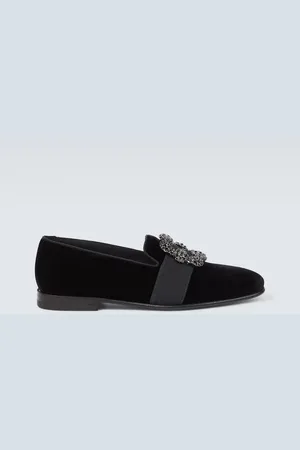 Manolo Blahnik Mocasines Carlton Jet de terciopelo