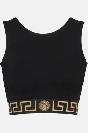 VERSACE Tank top cropped Greca Border