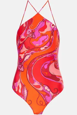 Puccini Bañador estampado con cuello halter
