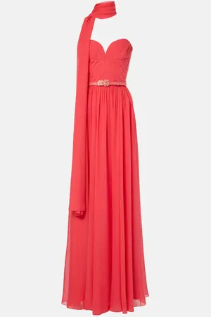 Elie saab Vestido de fiesta de seda con pañuelo