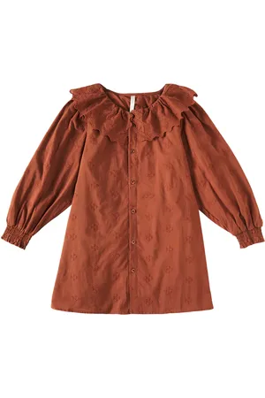 Rylee + Cru Vestido Colette de algodón con volantes