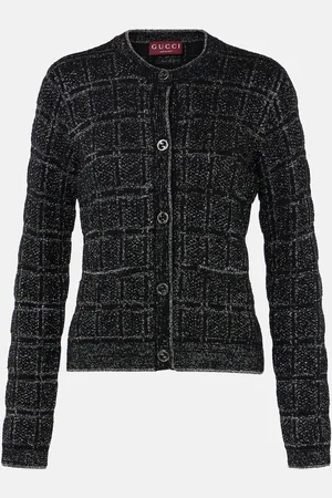 Gucci Cárdigan de lamé a cuadros