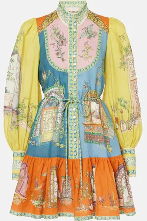 ALÉMAIS Alémais Vestido corto Monte de ramio estampado