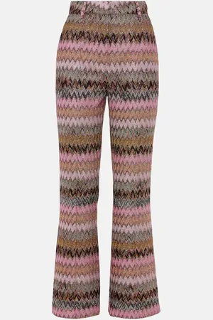 Missoni Pantalones flared metalizados en zigzag