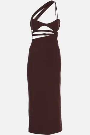 Nensi Dojaka Vestido midi asimétrico de seda