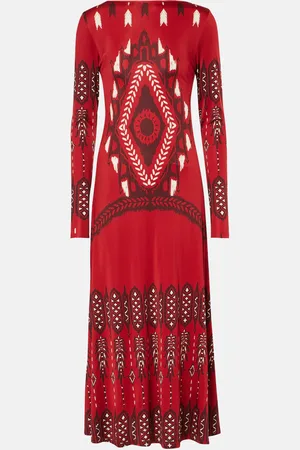 JOHANNA ORTIZ Vestido midi de jersey estampado