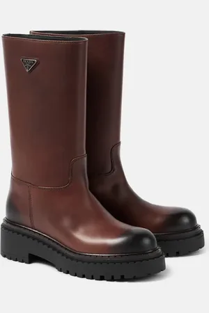 Prada Botas de piel con logo