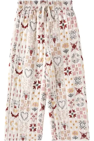 Rylee + Cru Pantalones anchos Folklore de mezcla de lino