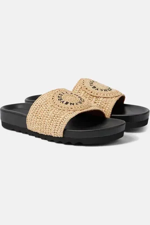 Stella McCartney Chanclas Elyse de rafia con logo