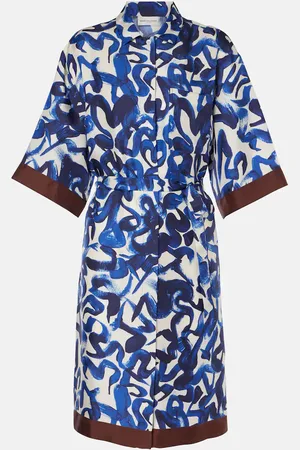 DRIES VAN NOTEN Vestido camisero de satén de seda