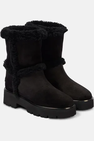 Aquazzura Botines Teddi de piel con borrego