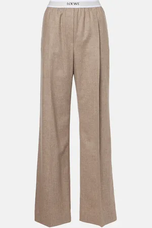 Loewe Pantalones anchos de lana y cachemir