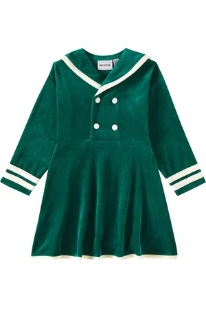 Mini Rodini Vestido Sailor de terciopelo de algodón