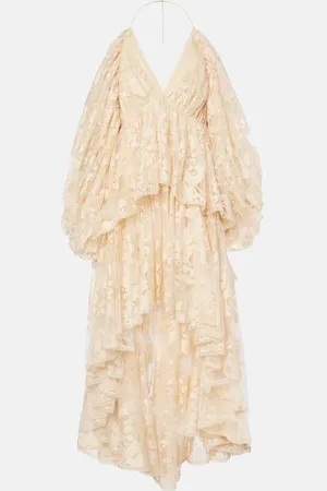 ZIMMERMANN Vestido corto asimétrico Illustration de encaje