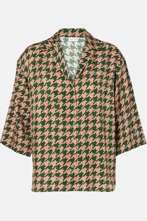 DRIES VAN NOTEN Camisa de satén con pata de gallo