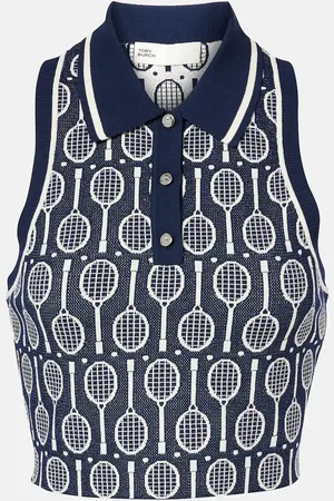 Tory Burch Polo cropped en intarsia