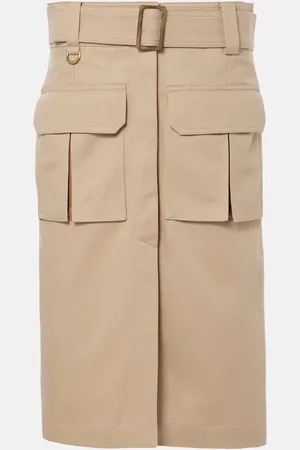 Chloé Chloé Falda sahariana midi de gabardina