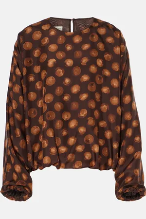 DRIES VAN NOTEN Blusa de satén estampada