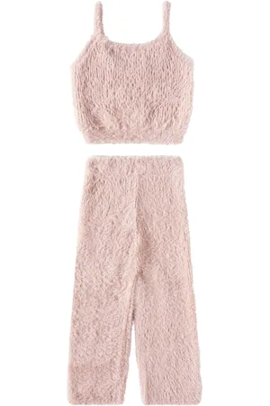 Rylee + Cru Set de top y pantalones Fuzzy de punto