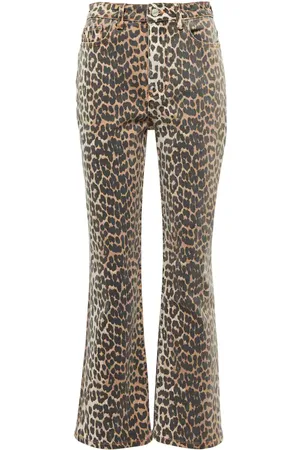 Ganni Jeans flared estampados de tiro alto