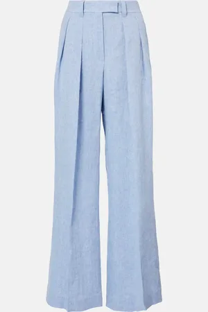 Brunello Cucinelli Pantalones anchos en mezcla de lino