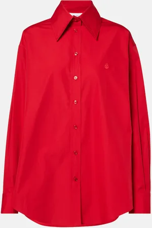 Alexander McQueen Camisa oversized de popelín de algodón