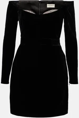 Ilkyaz Ozel Vestido corto Farah de seda con cristales