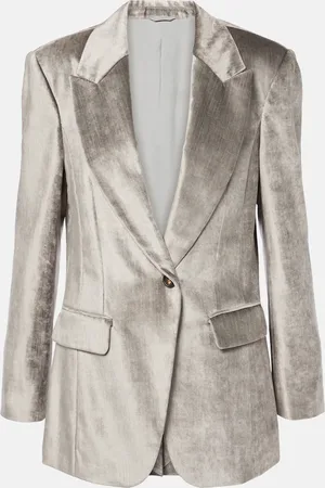 Brunello Cucinelli Blazer de terciopelo de mezcla de algodón