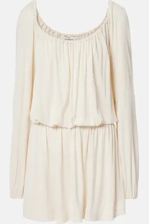 Saint Laurent Vestido corto de jersey con volantes