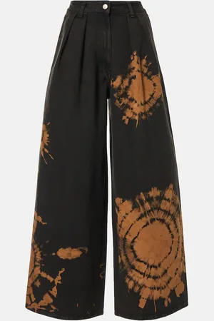Alanui Pantalones anchos de algodón estampados