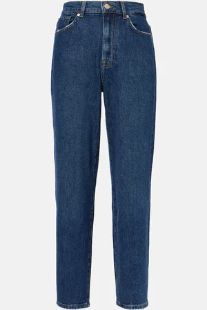 7 for all Mankind Jeans rectos cropped de tiro alto