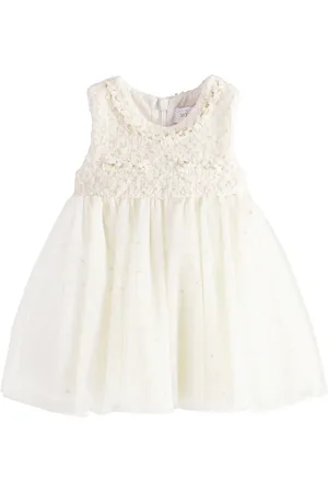 MONNALISA Bebé - vestido de tul y bouclé con lunares