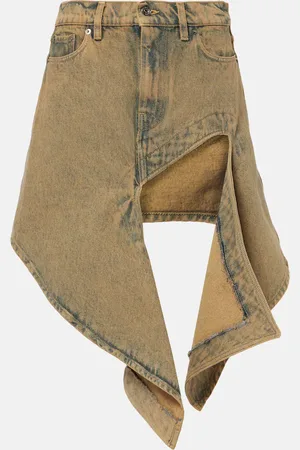 Y / PROJECT Minifalda de denim con aberturas