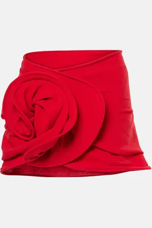 MAGDA BUTRYM Minifalda de mezcla de lana con aplique floral