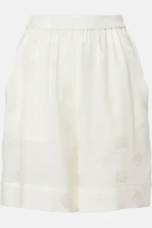Dolce & Gabbana Shorts de satén de seda con DG en jacquard