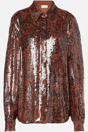 DRIES VAN NOTEN Camisa con lentejuelas
