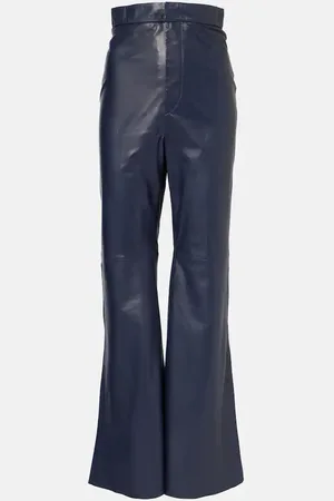 Victoria Beckham Pantalones flared de tiro alto de piel
