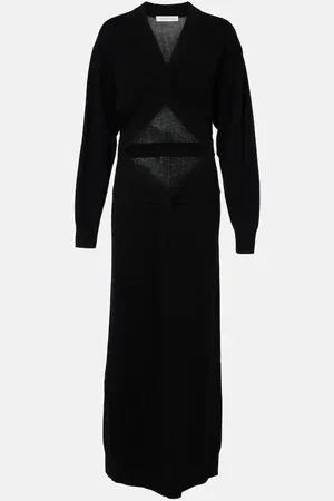 CHRISTOPHER ESBER Vestido midi de cachemir y lana con abertura